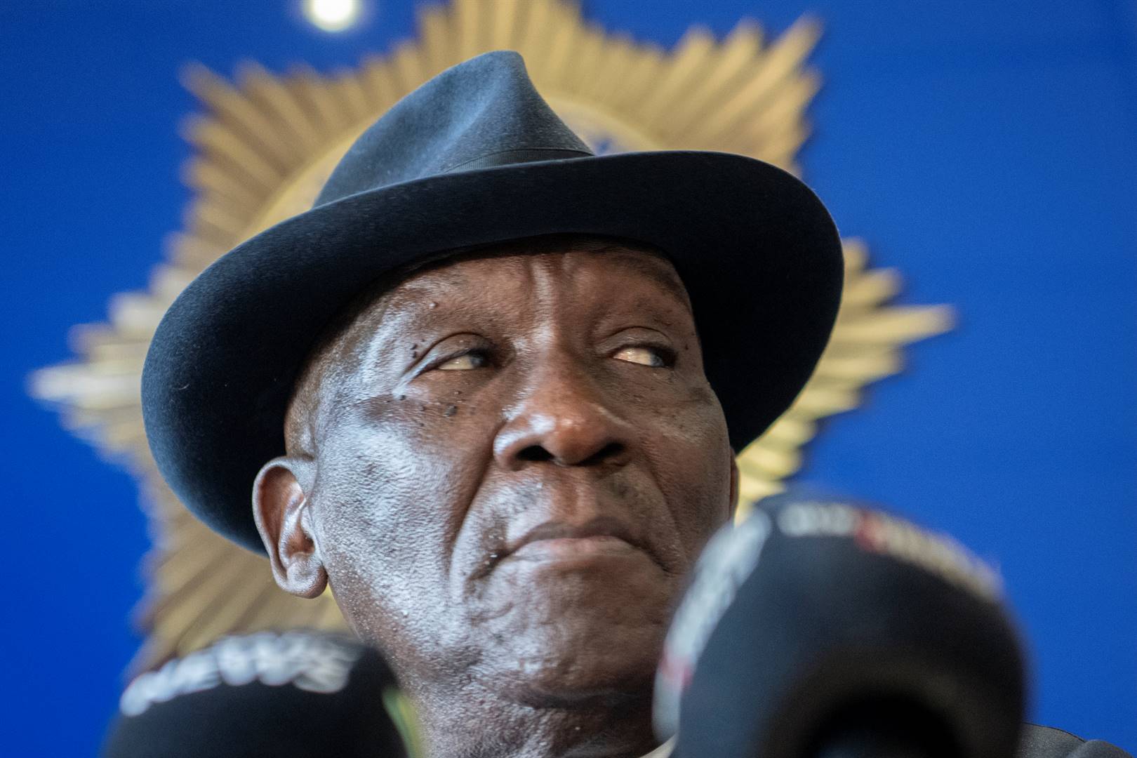 Bheki Cele rendőrminiszter szerint szigorú a biztonság az ANC kiáltványának szombati durbani elindítása előtt. Fotó: Gallo images