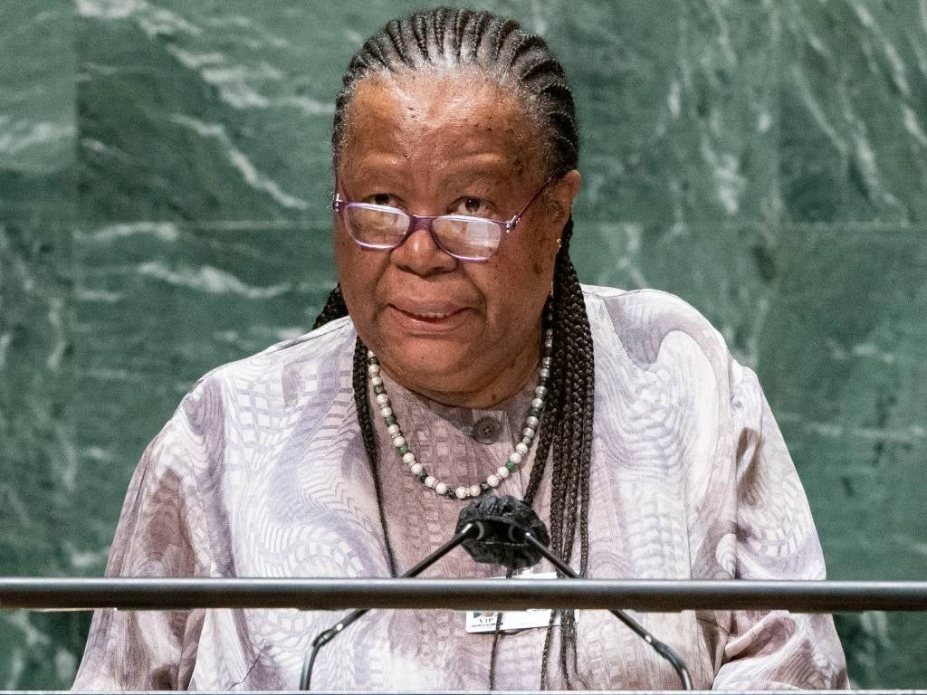 Naledi Pandor nemzetközi kapcsolatok és együttműködési miniszter.