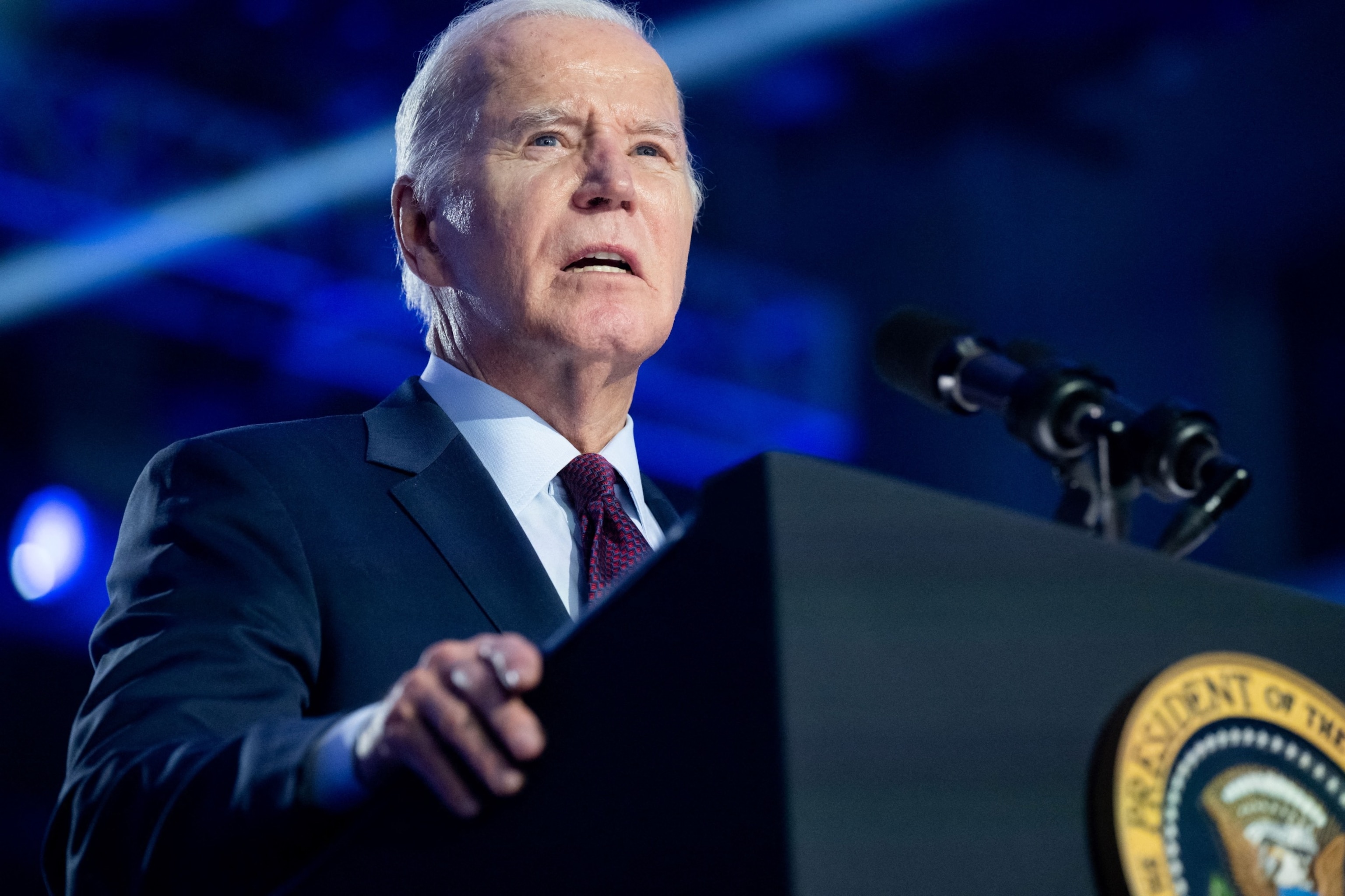 FOTÓ: Joe Biden elnök beszédet mond egy kampánygyűlésen a Las Vegas-i Pearson Community Centerben, 2024. február 4-én. 