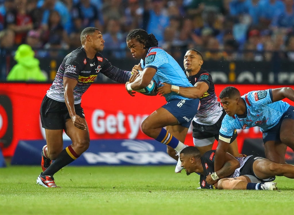 Stedman Gans, a Blue Bulls megpróbál futni a United Rugby Championship meccsen a Stormers ellen a Loftus Versfeldben. (Gordon Arons/Gallo Images)