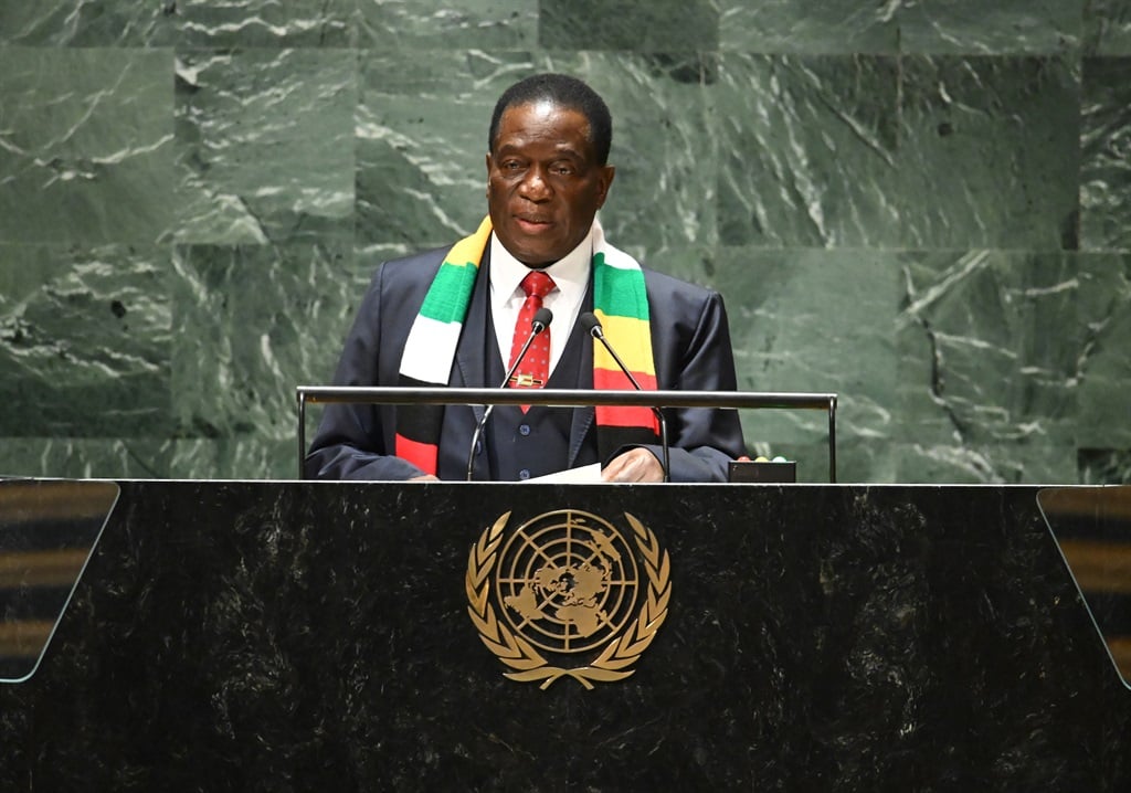 Emmerson Mnangagwa zimbabwei elnök. (TIMOTHY A. CLARY / AFP)